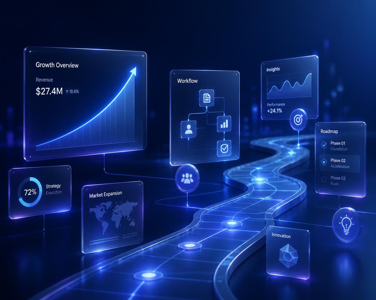 Connected enterprise technology illustration